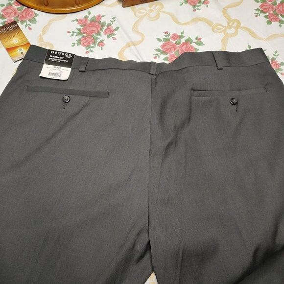 New George Dark Gray Classic Fit Pants Size Men's 42/30 - Picture 3 of 3